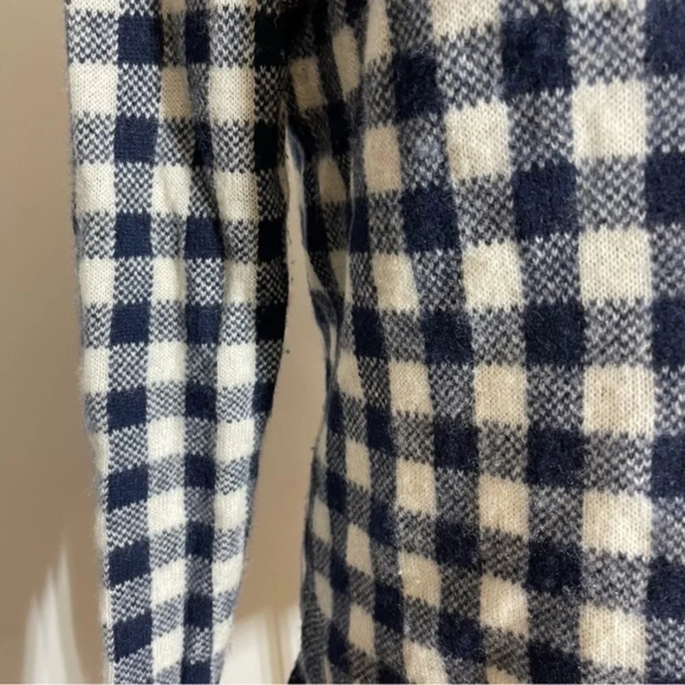 J.Crew • Gingham Checkered Cashmere Sweater XS ASO Wednesday Addams
